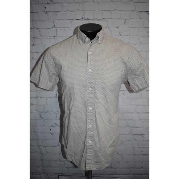 J Crew Dress Shirt Button Up Mens Size Medium Gray Geometric Cotton - Picture 5 of 6